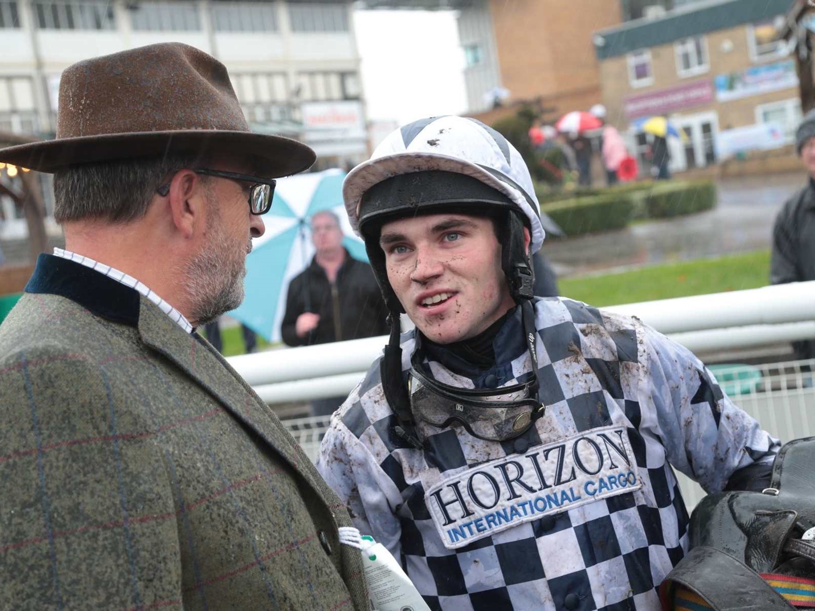 Johnny Burke and Nigel Davies after Vivas' win at Fontwell