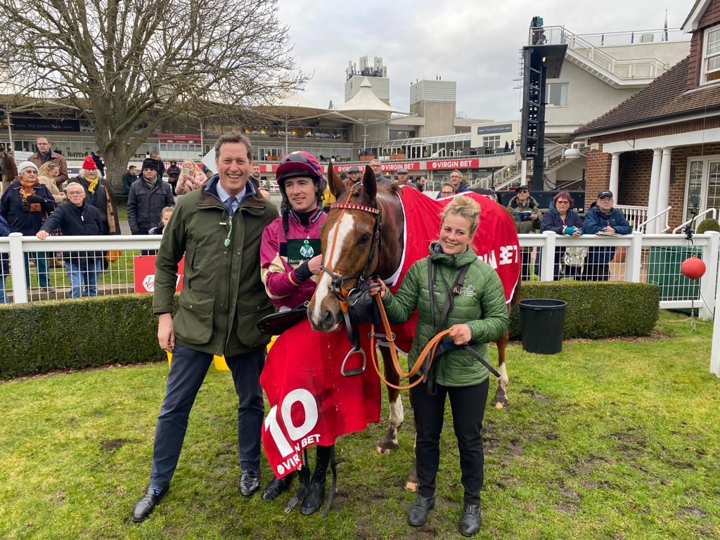 Four smiling faces in the winners enclosure!