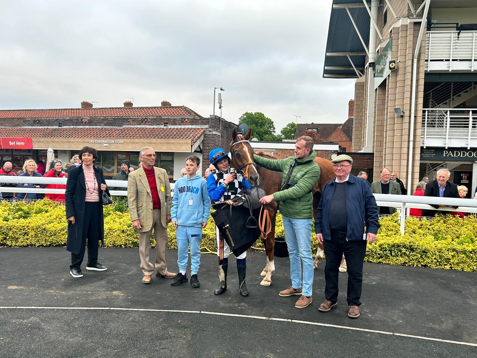 Happy scenes in the winners enclosure.