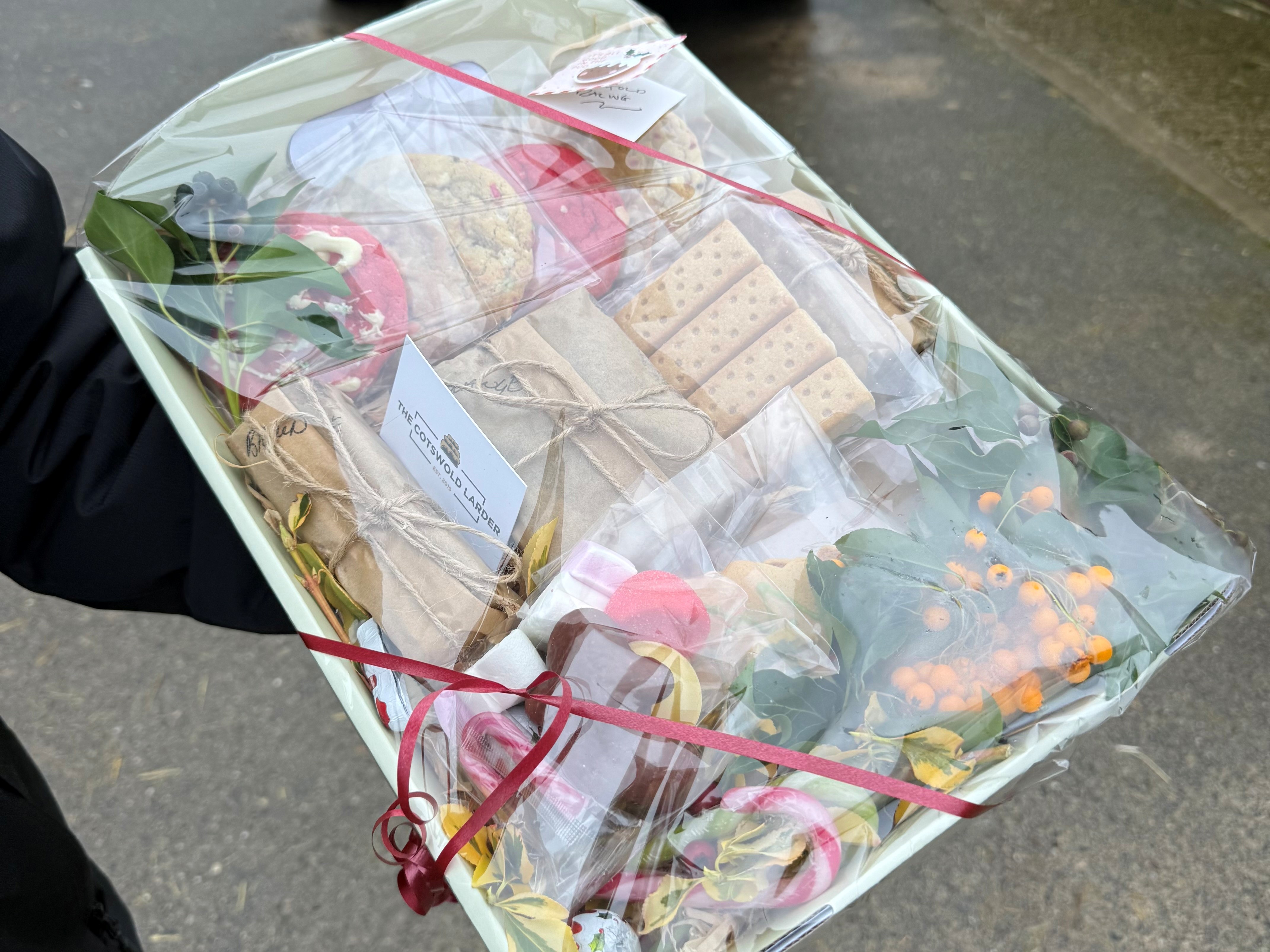 A lovely Christmas Hamper sent by Old Gold Racing!