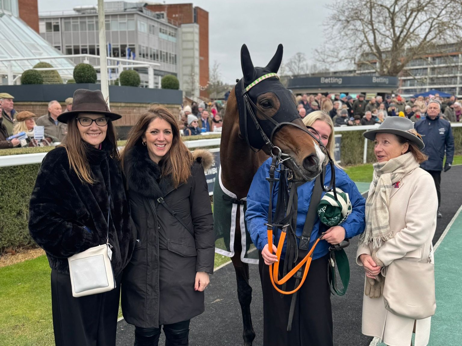 Graecia with her owners at Newbury
