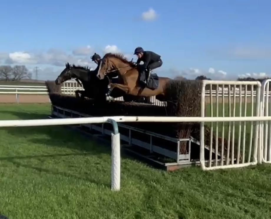 Shah An Shah & Nightfly schooling around Southwell racecourse