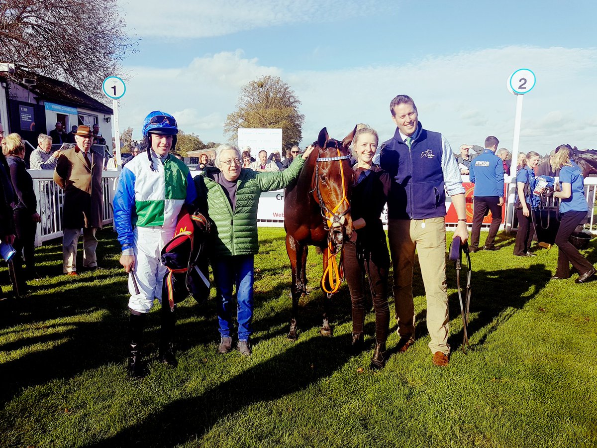 Aunty Ann, Jordan Nailor, Charlie Longsdon and Gillian Morgan after winning at Worcester