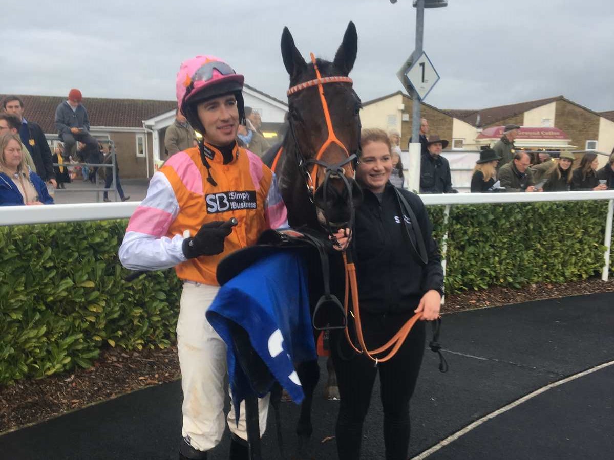 Paul O'Brien, Castafiore and Hannah after winning at Wincanton