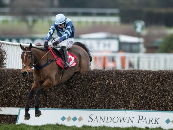 Pete leaping the last