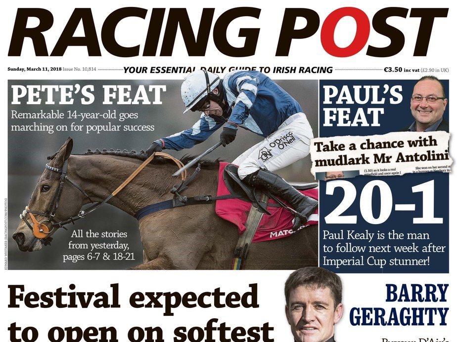 Front Page worthy....Racing Post