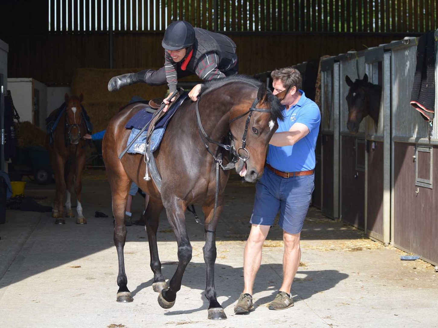 Paul getting a leg up onto Conjuring Trick